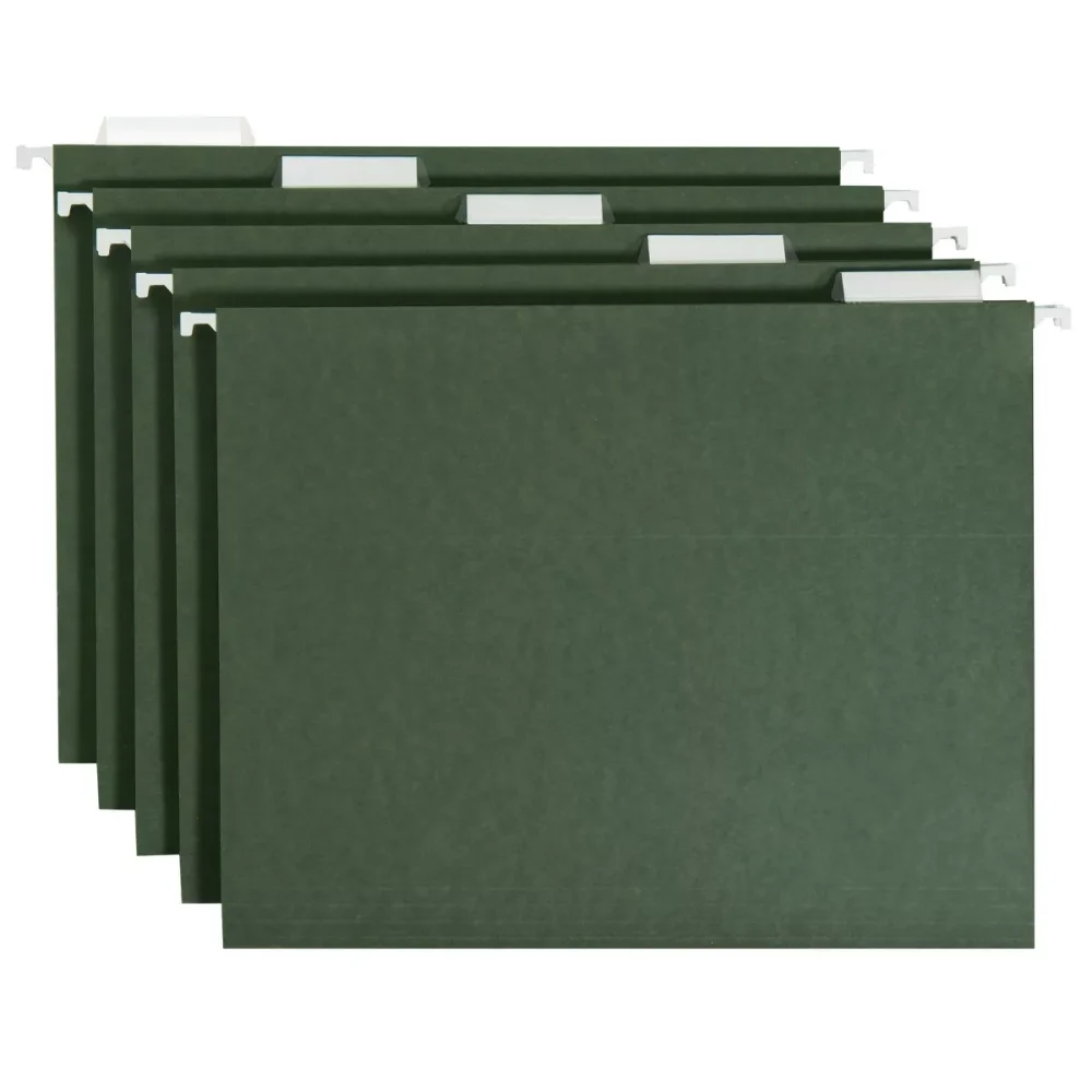 20ct Hanging File Folders Letter Size Green: Paperboard Core, File Organizer, 100 Sheet Capacity, 20 Pack