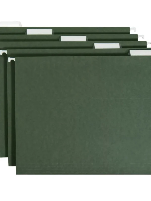 20ct Hanging File Folders Letter Size Green: Paperboard Core, File Organizer, 100 Sheet Capacity, 20 Pack