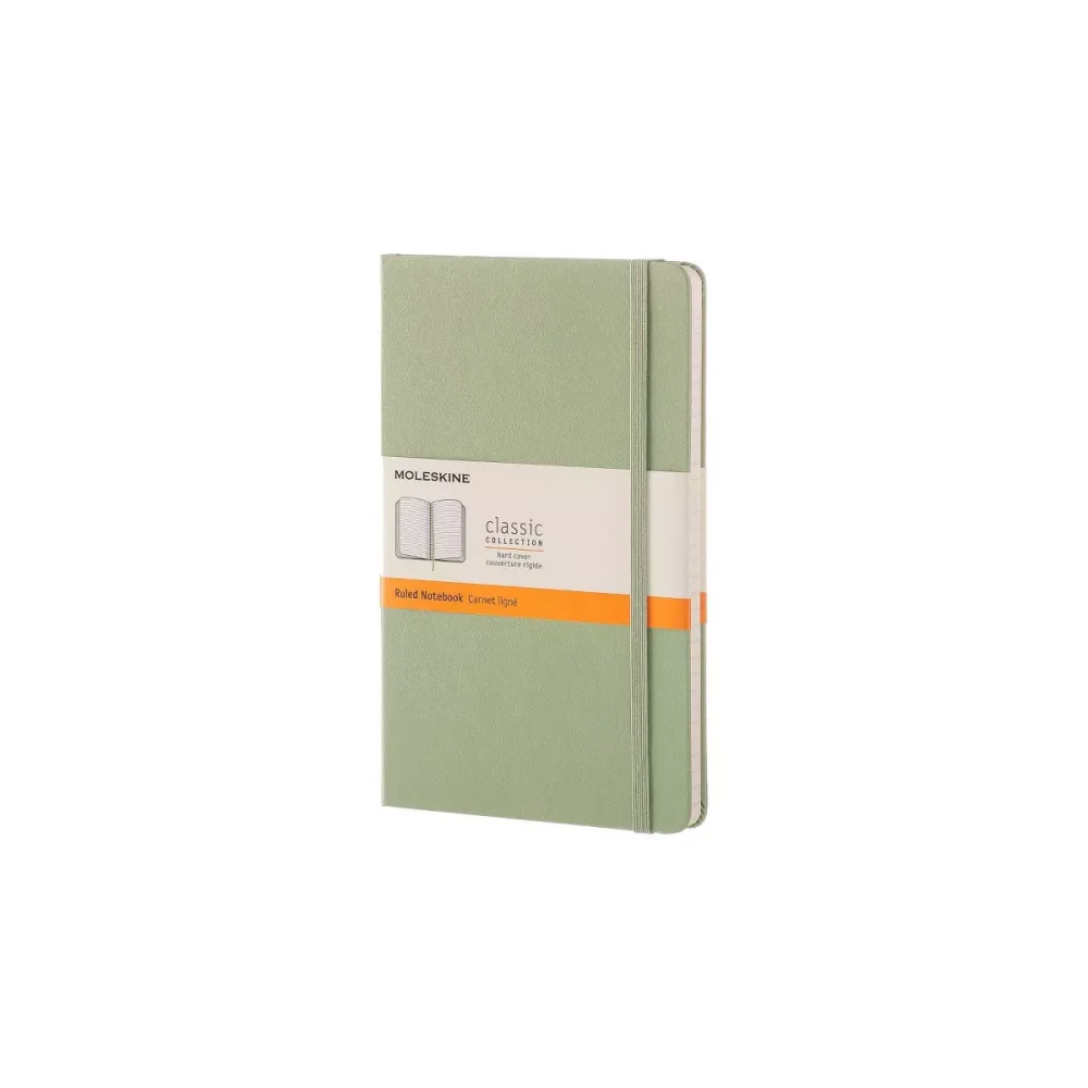 Moleskine 240pg Ruled Notebook Large Hardcover Light Green: 5x8.25", Journal, Acid-Free, Elastic Closure, Pocket