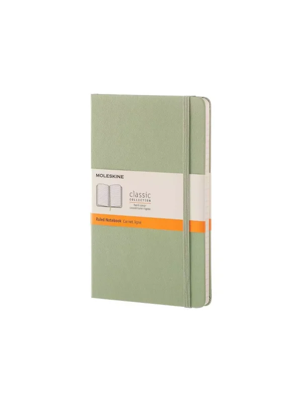 Moleskine 240pg Ruled Notebook Large Hardcover Light Green: 5x8.25", Journal, Acid-Free, Elastic Closure, Pocket