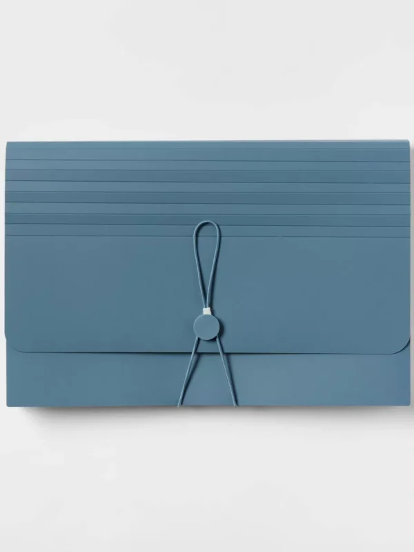 24 Pocket Expanding File Folder Legal Size Slate Blue